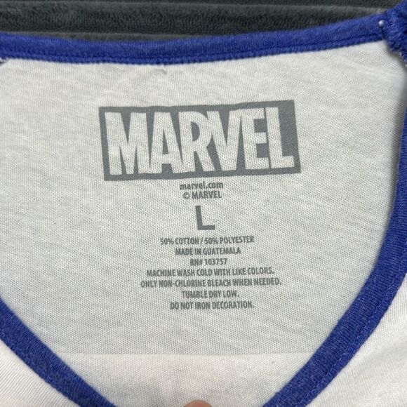 Marvel Thor White and Blue Baseball Shirt Junior L - Picture 3 of 5